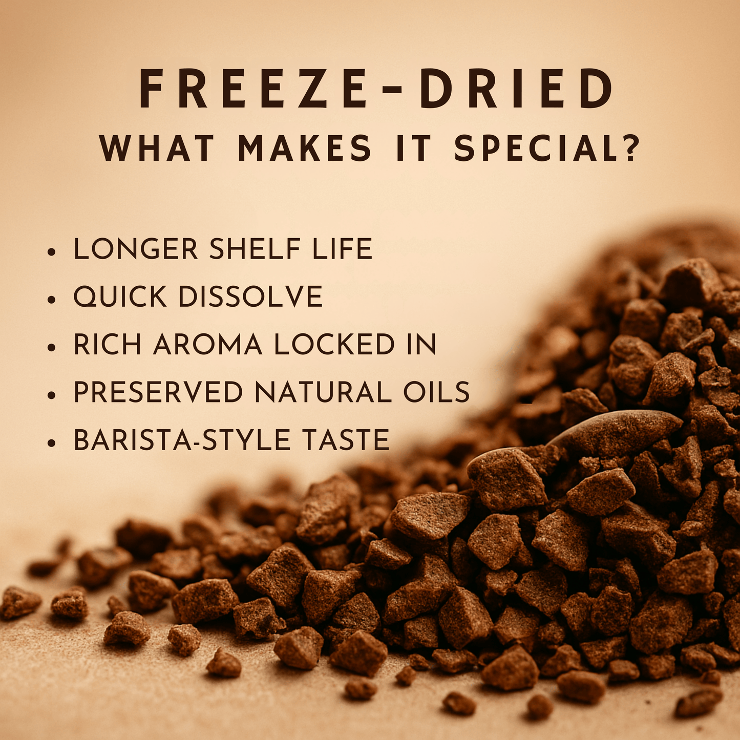 Shade Brown Freeze-Dried Instant Coffee - 100% Arabica, 50g | Gourmet Quality | Rich & Bright Flavor