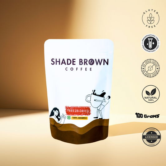 Shade Brown Freeze-Dried Instant Coffee - 100% Arabica, 100g | Specialty-Grade, Instant Dissolve | Rich & Bright Flavor